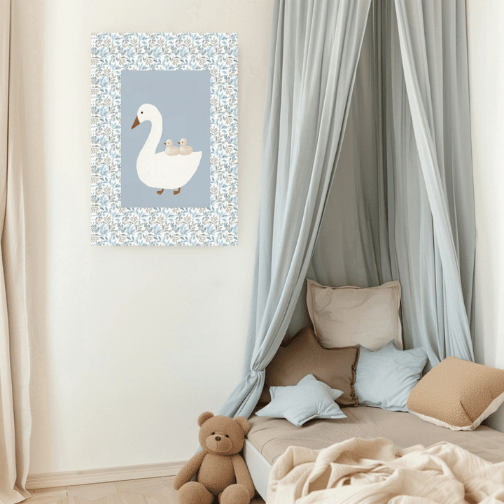 Goose Blue Nursery Art Print by Kumo Art Prints - Maude Kids Decor