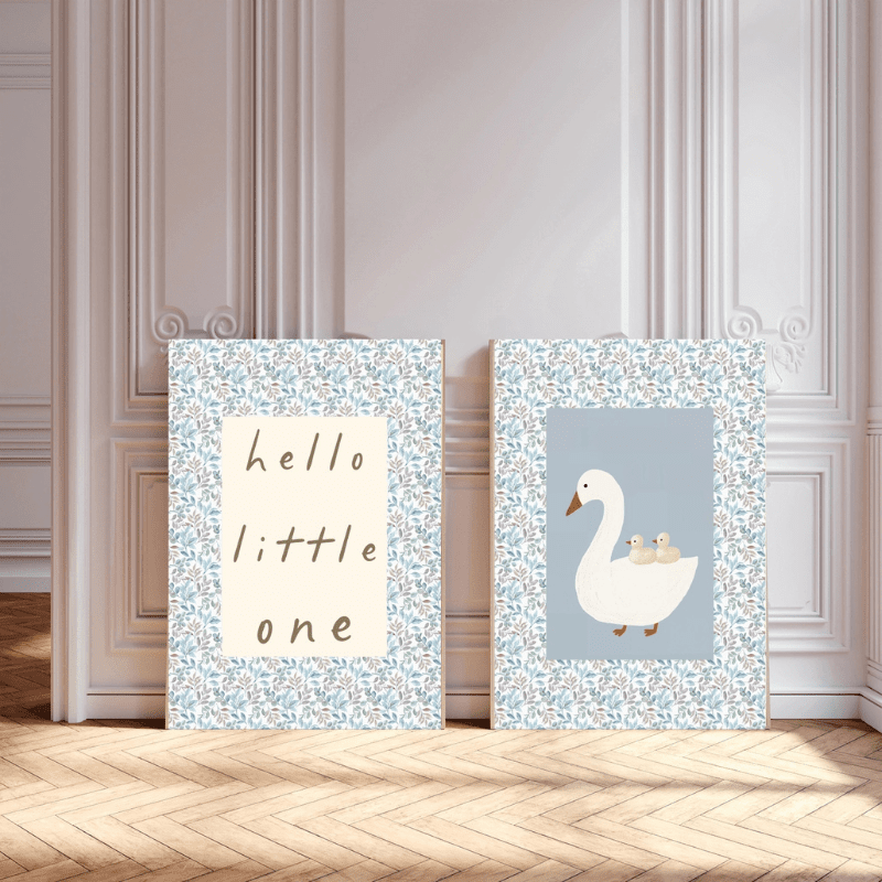 Goose Blue Nursery Art Print by Kumo Art Prints - Maude Kids Decor