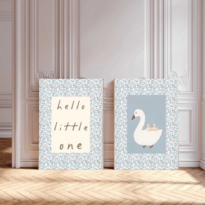 Goose Blue Nursery Art Print by Kumo Art Prints - Maude Kids Decor