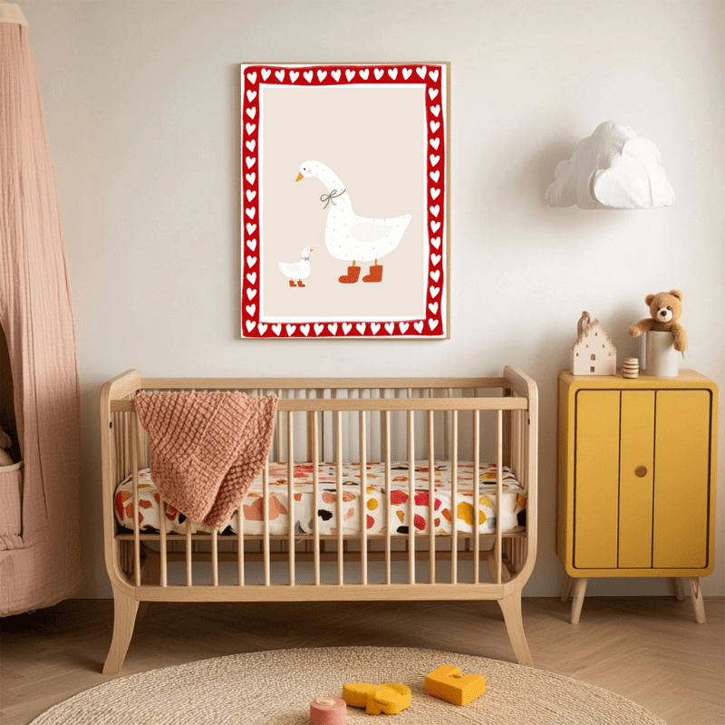 Goose Heart Nursery Art Print by Kumo Art Prints - Maude Kids Decor