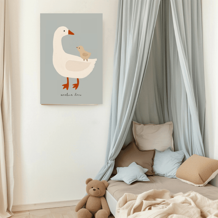 Goose Motherly Love Nursery Art Print by Kumo Art Prints - Maude Kids Decor