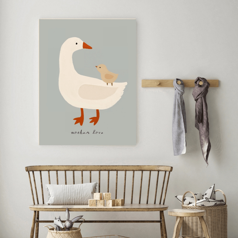 Goose Motherly Love Nursery Art Print by Kumo Art Prints - Maude Kids Decor