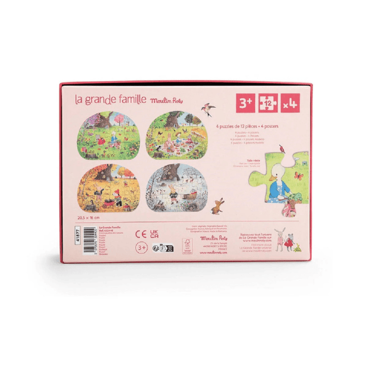 Grande Famille - 4 Mini Puzzles Four Seasons by Moulin Roty - Maude Kids Decor