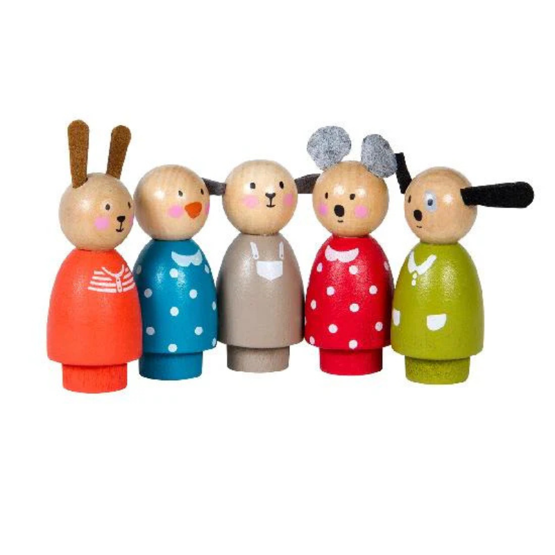 Grande Famille Wooden Play Characters (Set of 5) by Moulin Roty - Maude Kids Decor