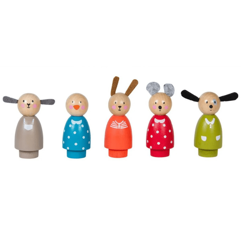 Grande Famille Wooden Play Characters (Set of 5) by Moulin Roty - Maude Kids Decor