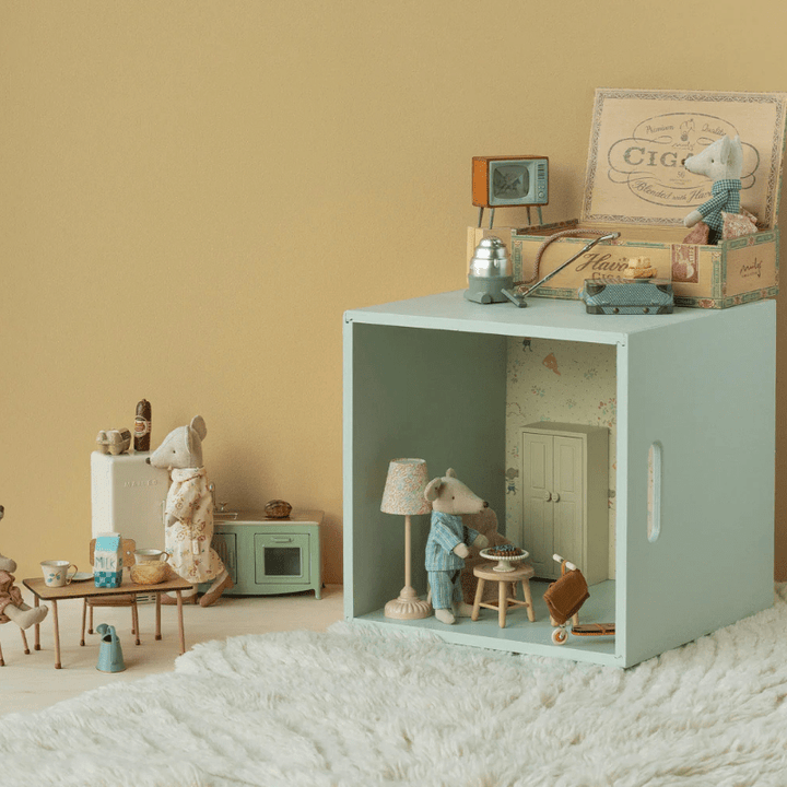 Grandma and Grandpa Mice in Cigarbox by Maileg - Maude Kids Decor