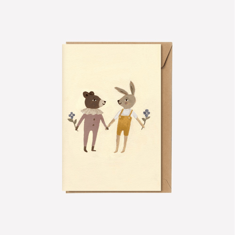 Greeting Card | Teddy and Bunny by Main Sauvage - Maude Kids Decor