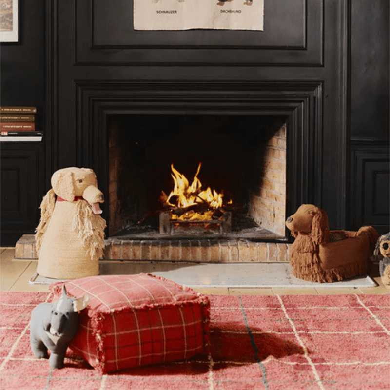 Handloom Pouf | Maple Red by Lorena Canals - Maude Kids Decor