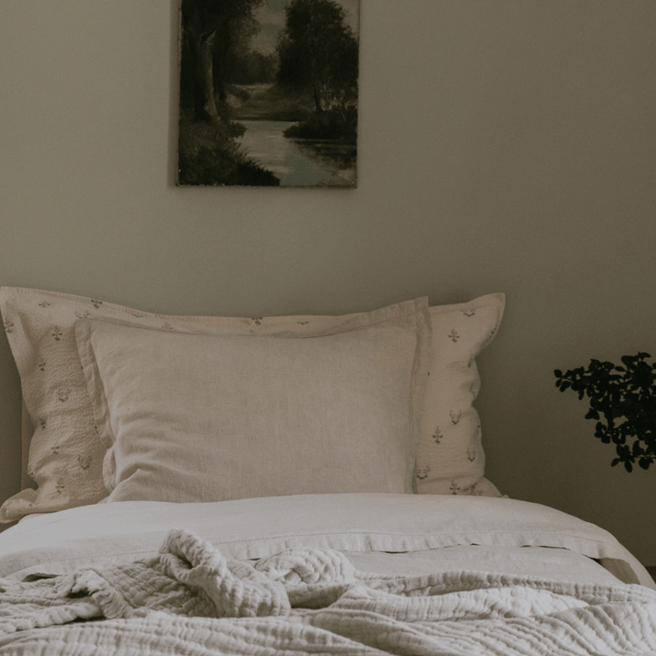 Hemstitched Linen Single Pillowcase | Linen by Garbo &amp; Friends - Maude Kids Decor