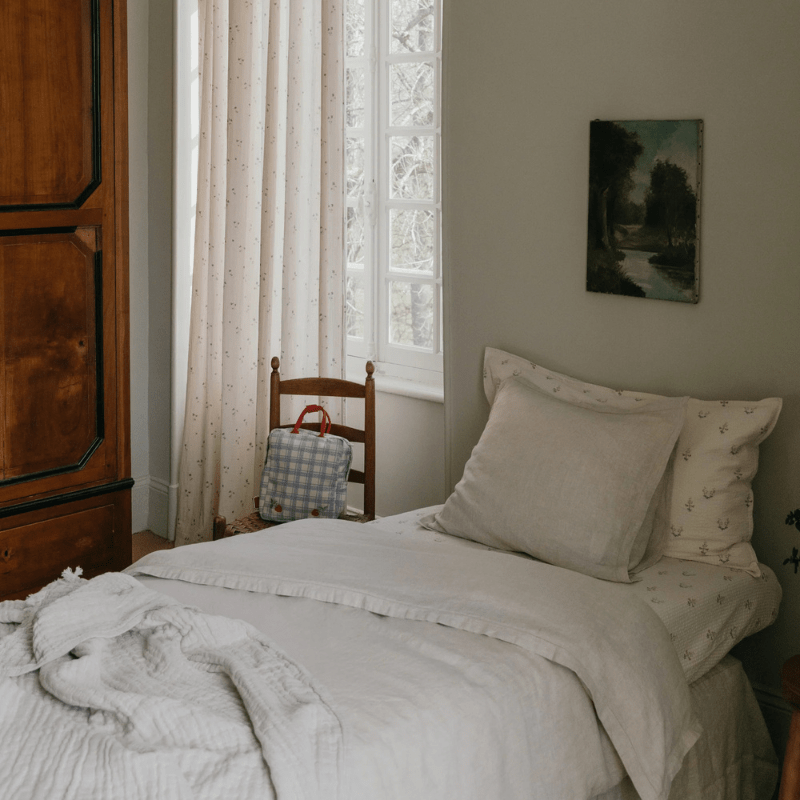 Hemstitched Linen Twin Duvet Cover | Linen by Garbo &amp; Friends - Maude Kids Decor