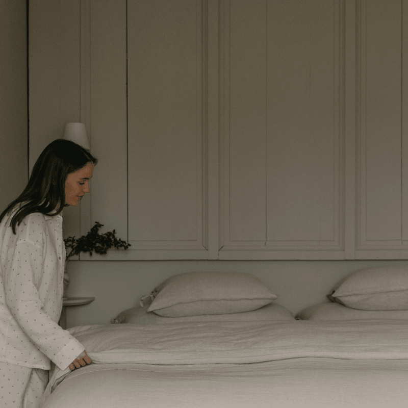 Hemstitched Linen Twin Duvet Cover | Linen by Garbo &amp; Friends - Maude Kids Decor
