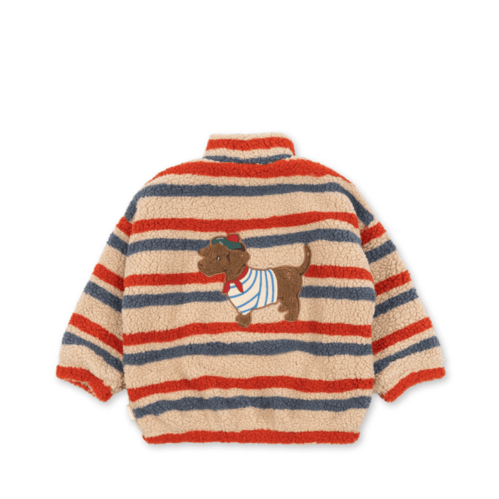 Jody Embroidery Teddy Jacket GRS | Tangerine Stripe by Konges Sløjd - Maude Kids Decor