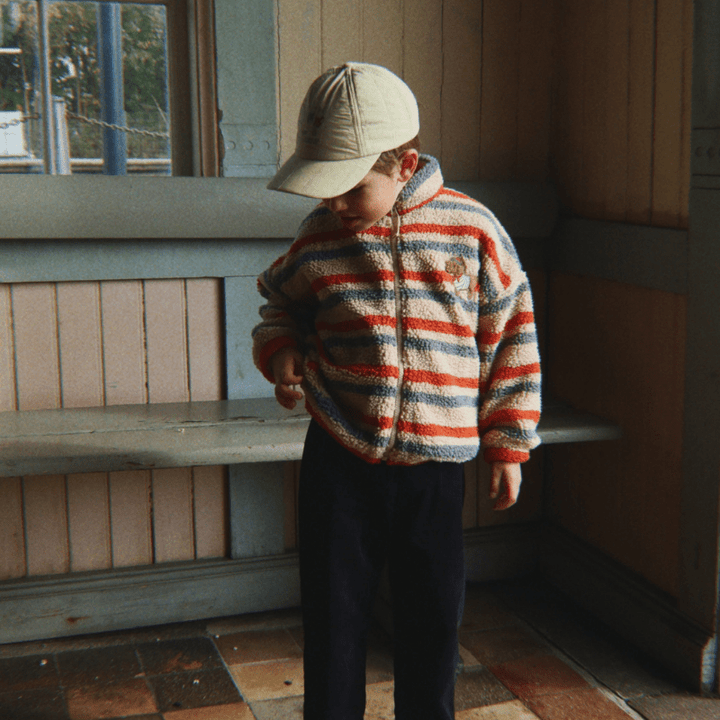 Jody Embroidery Teddy Jacket GRS | Tangerine Stripe by Konges Sløjd - Maude Kids Decor