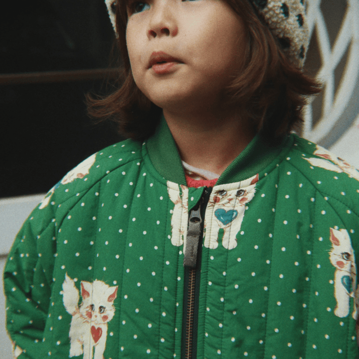 Juno Printed Bomber Jacket | Dot Miao Verde by Konges Sløjd - Maude Kids Decor