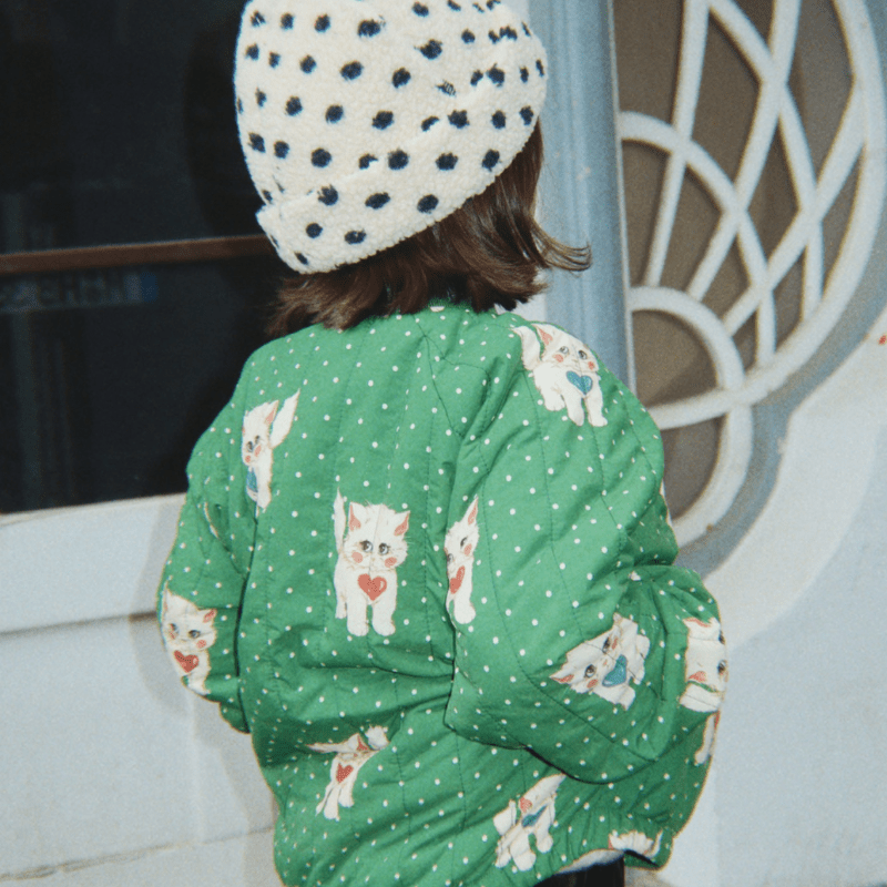 Juno Printed Bomber Jacket | Dot Miao Verde by Konges Sløjd - Maude Kids Decor