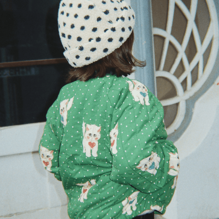 Juno Printed Bomber Jacket | Dot Miao Verde by Konges Sløjd - Maude Kids Decor