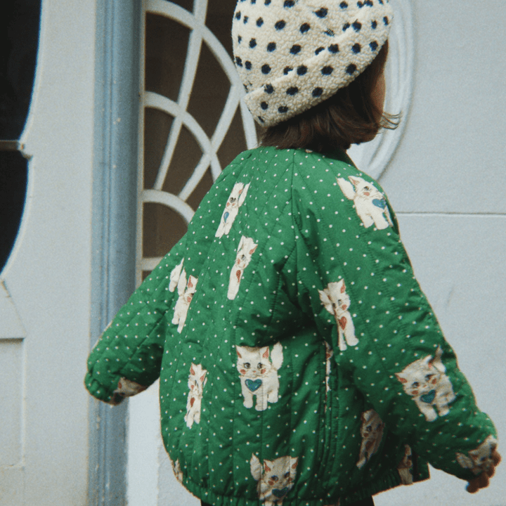 Juno Printed Bomber Jacket | Dot Miao Verde by Konges Sløjd - Maude Kids Decor