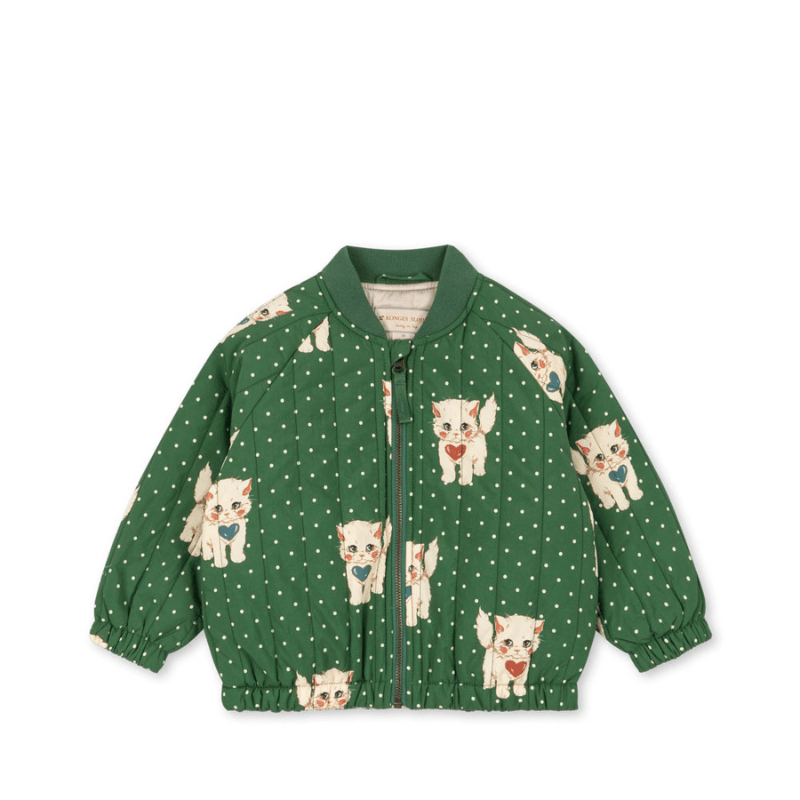 Juno Printed Bomber Jacket | Dot Miao Verde by Konges Sløjd - Maude Kids Decor