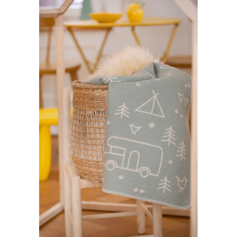 JUWEL Baby Blanket - Camping | Light Green by David Fussenegger - Maude Kids Decor