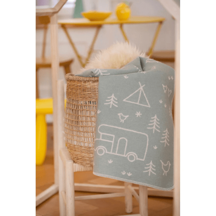 JUWEL Baby Blanket - Camping | Light Green by David Fussenegger - Maude Kids Decor
