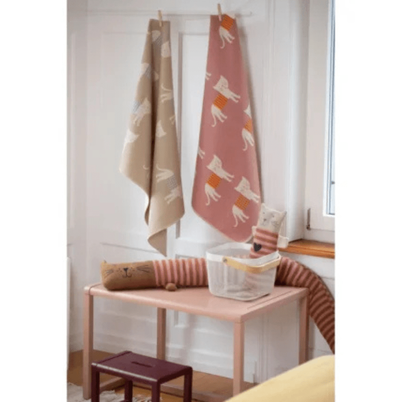 JUWEL Baby Blanket - Cats All Over | Ecru by David Fussenegger - Maude Kids Decor