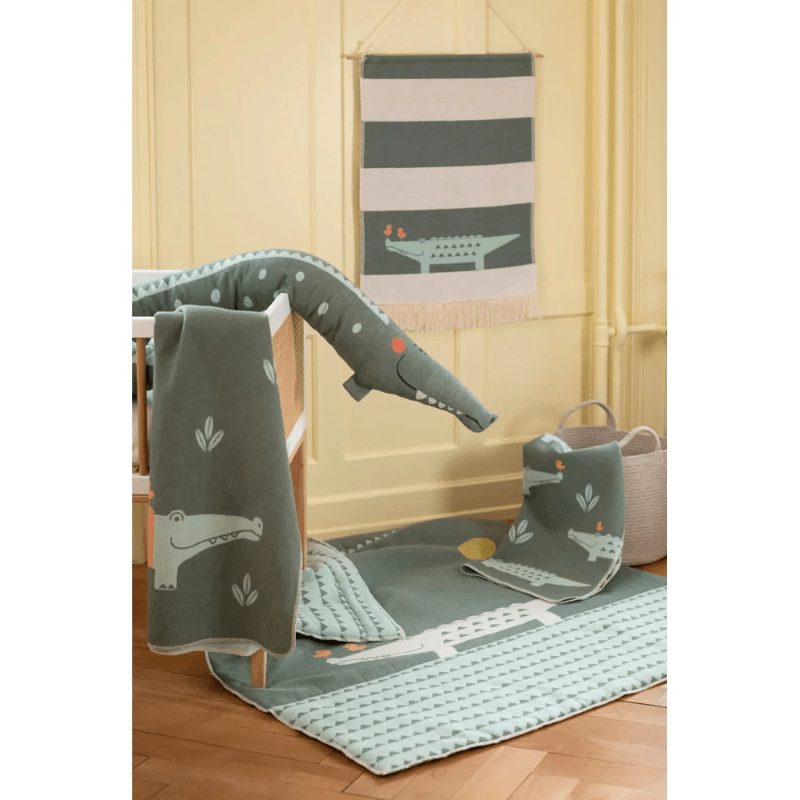 JUWEL Baby Blanket - Crocodiles All Over | Green by David Fussenegger - Maude Kids Decor