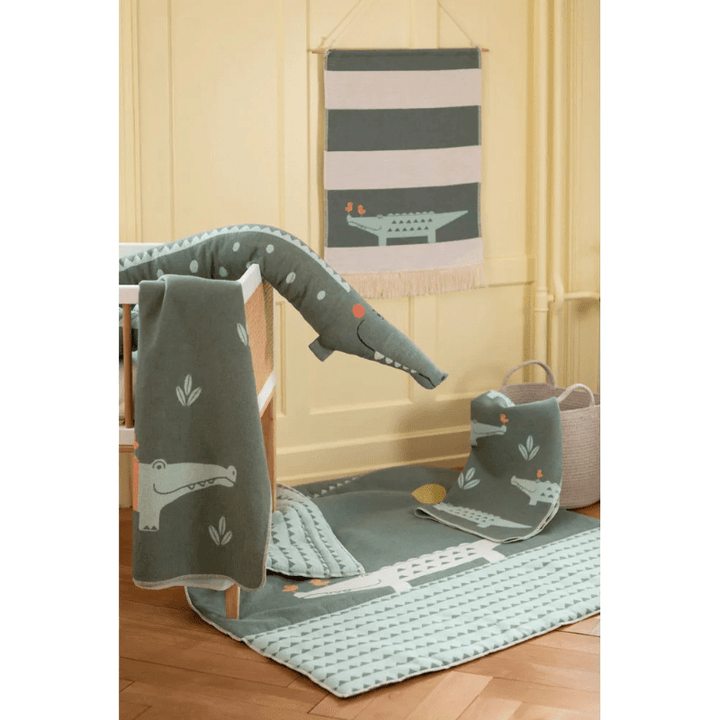JUWEL Baby Blanket - Crocodiles All Over | Green by David Fussenegger - Maude Kids Decor