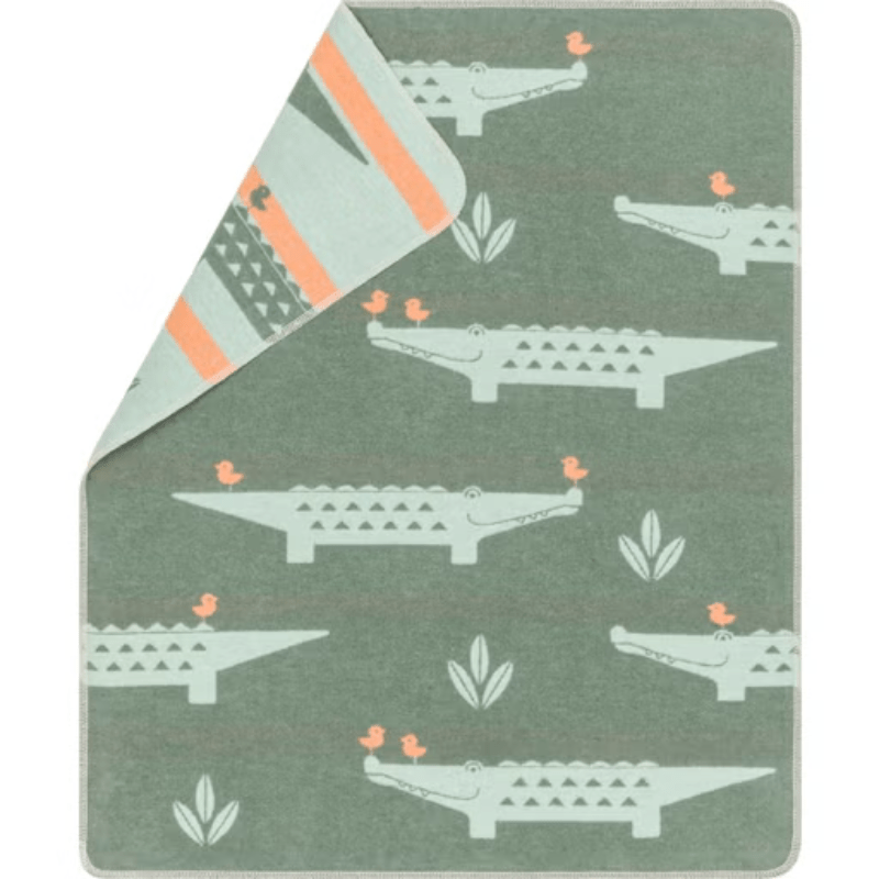 JUWEL Baby Blanket - Crocodiles All Over | Green by David Fussenegger - Maude Kids Decor