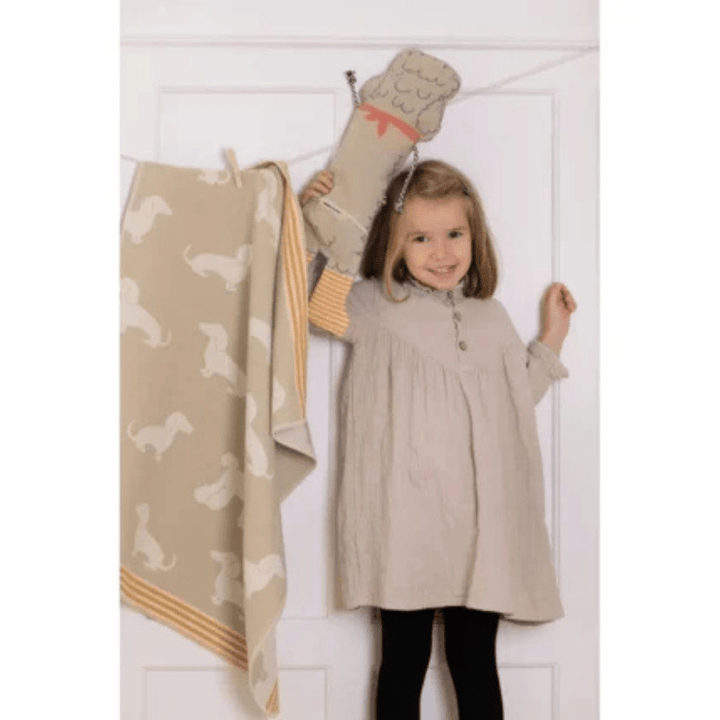 JUWEL Baby Blanket - Dachshund | Ecru by David Fussenegger - Maude Kids Decor