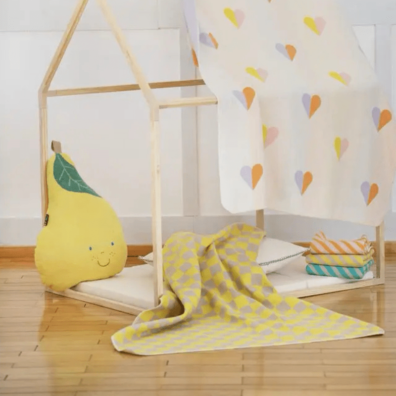 JUWEL Toddler Blanket - Hearts All Over | Off - White by David Fussenegger - Maude Kids Decor