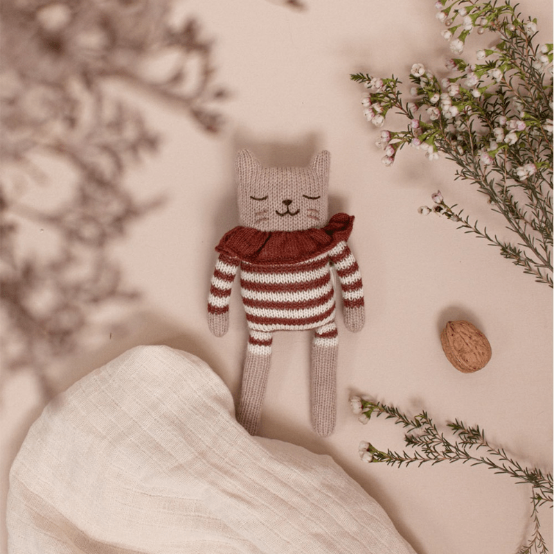 Kitten Alpaca Knit Toy | Sienna Striped Romper by Main Sauvage - Maude Kids Decor