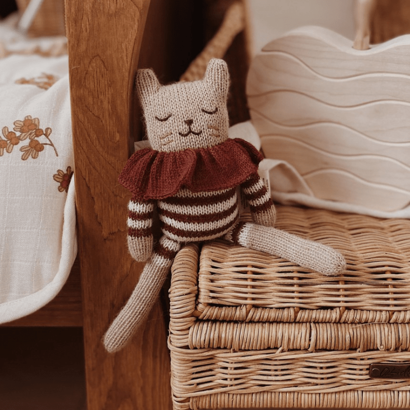 Kitten Alpaca Knit Toy | Sienna Striped Romper by Main Sauvage - Maude Kids Decor