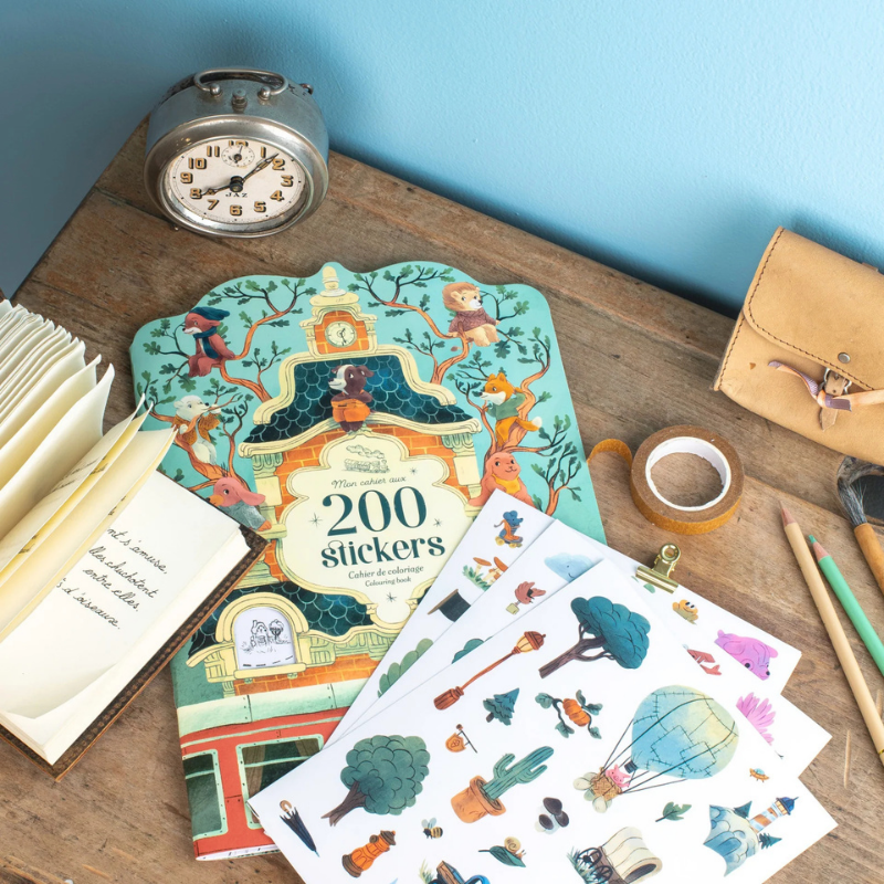 La Bande a Jojo Colouring Book with Stickers by Moulin Roty - Maude Kids Decor