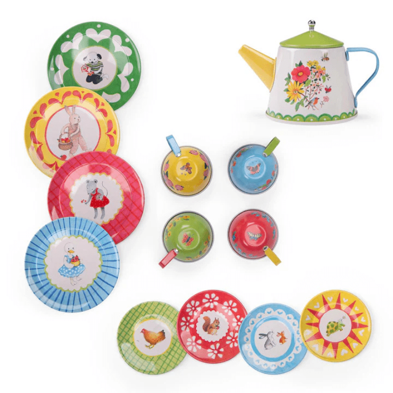 La Grande Famille Metal Tea Set by Moulin Roty - Maude Kids Decor