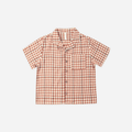 Lapel Collar Short Sleeve Shirt | Poppy Gingham by Rylee & Cru - Maude Kids Decor