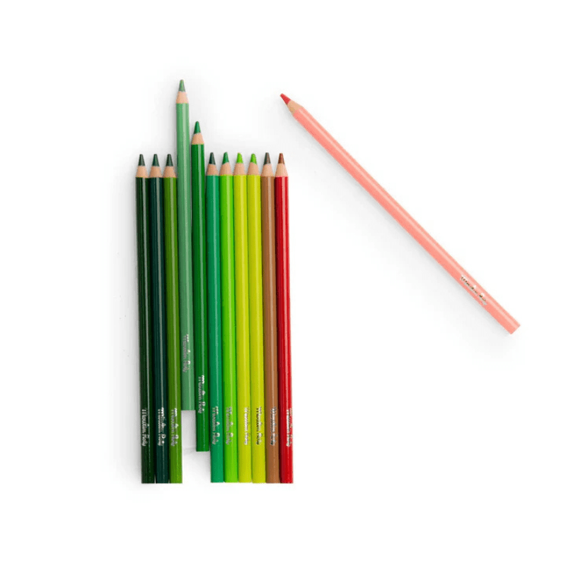 Le Botaniste 12 Nature Colouring Pencils and Cards by Moulin Roty - Maude Kids Decor