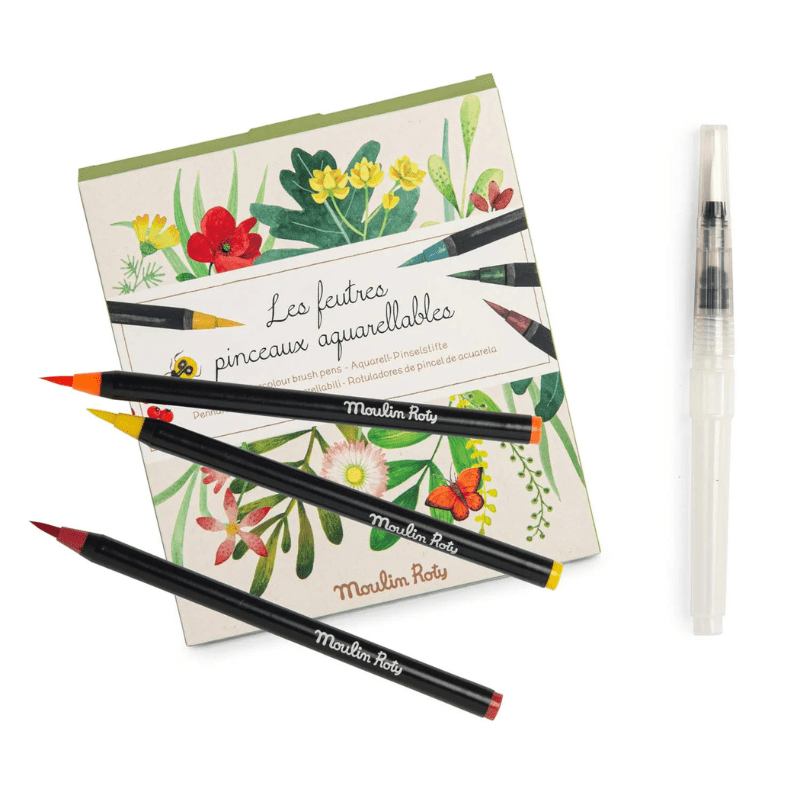Le Botaniste 12 Watercolour Brush Pens by Moulin Roty - Maude Kids Decor