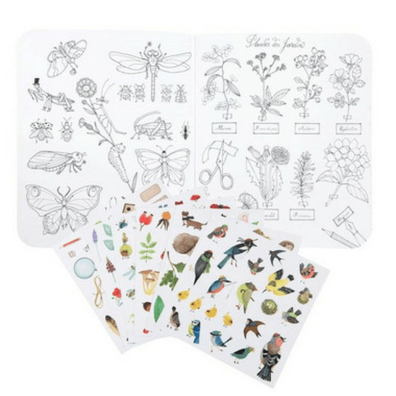 Le Botaniste Colouring Book with Stickers by Moulin Roty - Maude Kids Decor