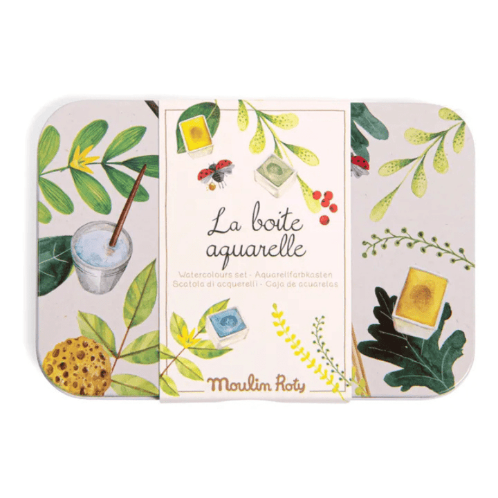 Le Botaniste Water Colour Paints in Tin Box by Moulin Roty - Maude Kids Decor