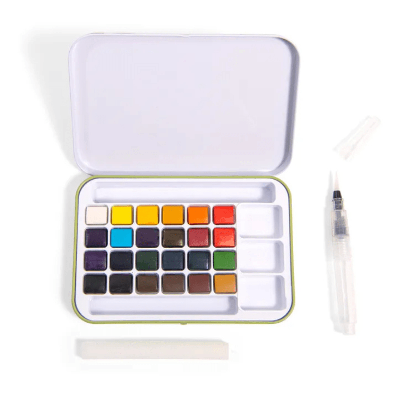 Le Botaniste Water Colour Paints in Tin Box by Moulin Roty - Maude Kids Decor