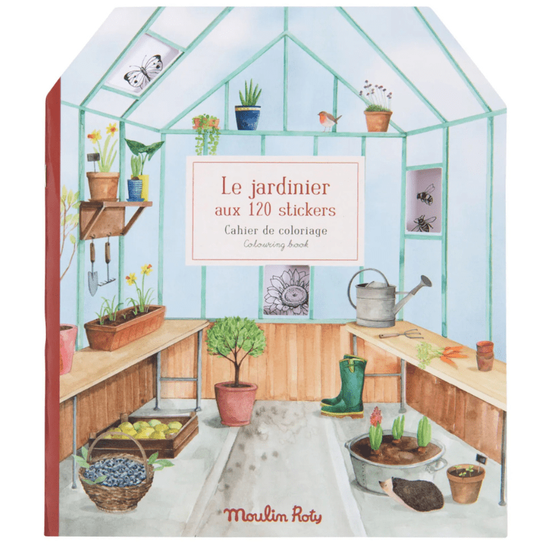 Le Jardinier Colouring Book with Stickers by Moulin Roty - Maude Kids Decor