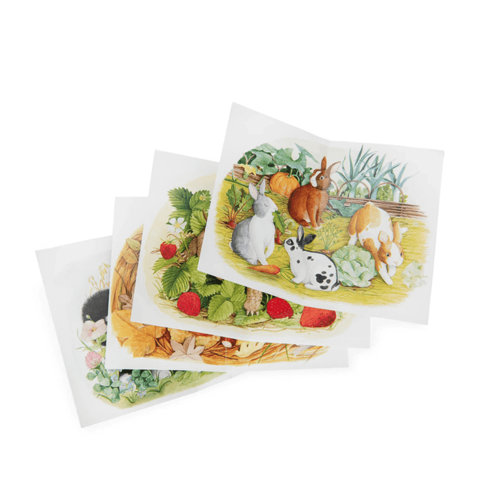 Le Jardinier - Garden Animals 4 Mini Puzzles by Moulin Roty - Maude Kids Decor