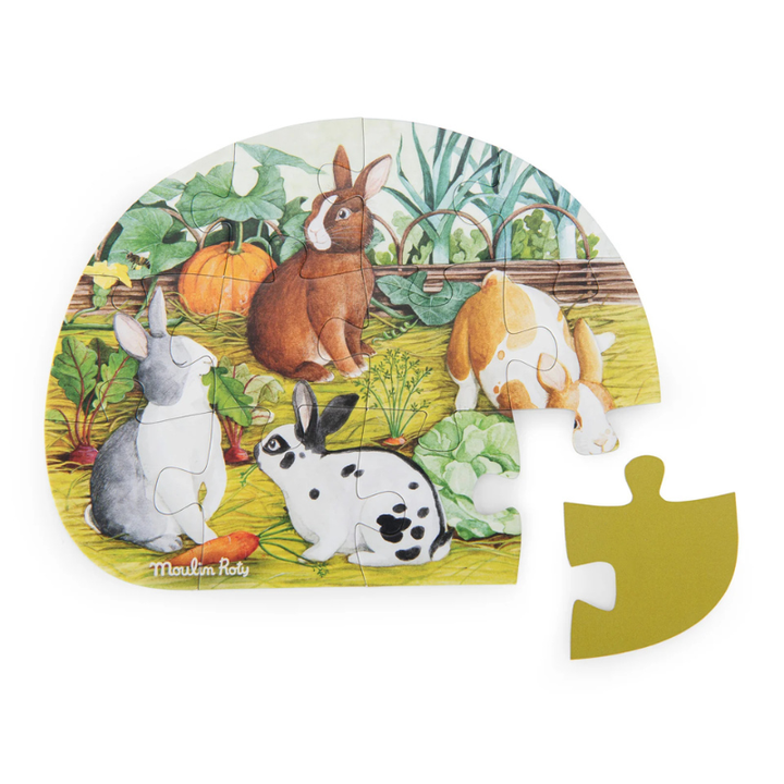 Le Jardinier - Garden Animals 4 Mini Puzzles by Moulin Roty - Maude Kids Decor
