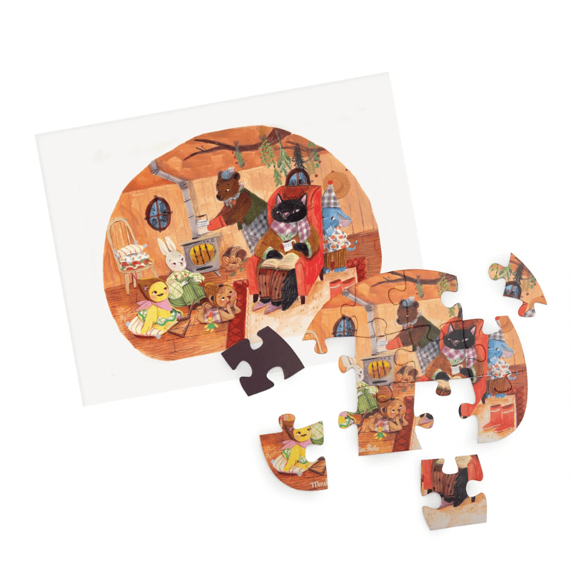 Les Minouchkas - 4 Mini Puzzles A Perfect Day by Moulin Roty - Maude Kids Decor
