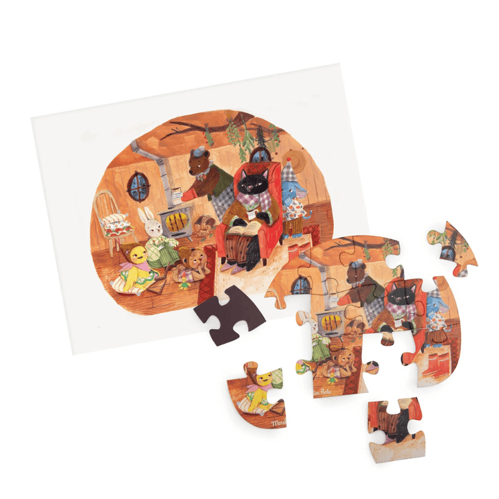 Les Minouchkas - 4 Mini Puzzles A Perfect Day by Moulin Roty - Maude Kids Decor