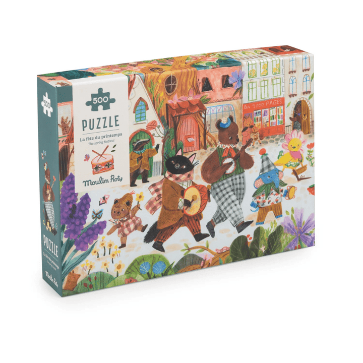 Les Minouchkas - 500 Piece Puzzle | The Spring Festival by Moulin Roty - Maude Kids Decor