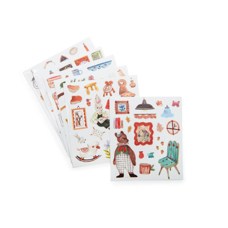 Les Minouchkas Colouring Book with Stickers by Moulin Roty - Maude Kids Decor