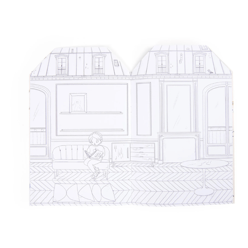 Les Parisiennes Colouring Book with Stickers by Moulin Roty - Maude Kids Decor