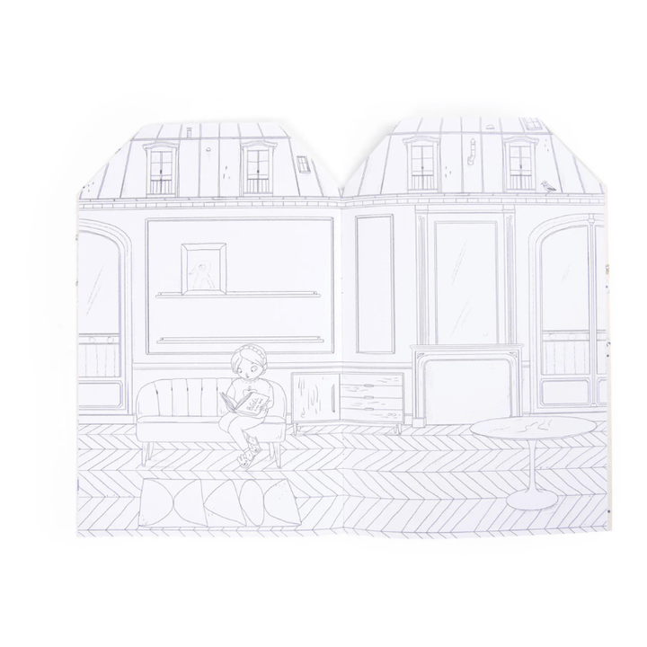 Les Parisiennes Colouring Book with Stickers by Moulin Roty - Maude Kids Decor