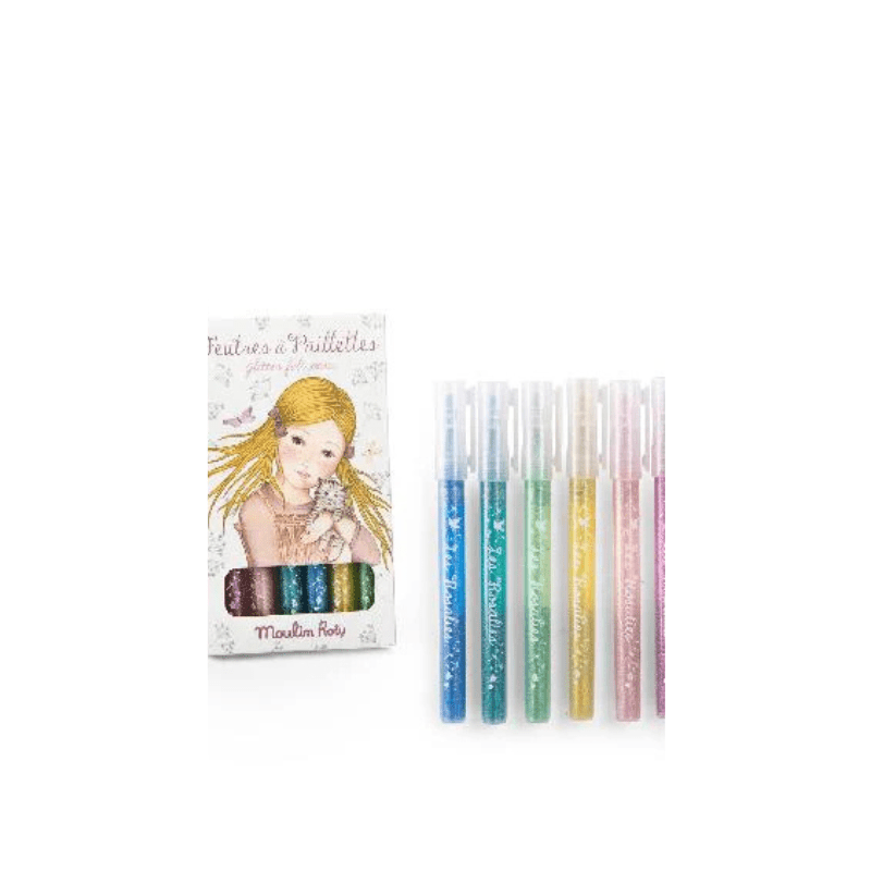 Les Rosalies 6 Glitter Felt Pens by Moulin Roty - Maude Kids Decor